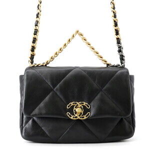 Chanel Chain Shoulder Bag CHANEL19 Matelassé Coco Mark Shiny Lambskin AS1160 ...
